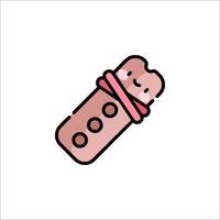 A cartoon bandage with a pink ribbon on it vector