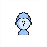 A man with a question mark on his head vector