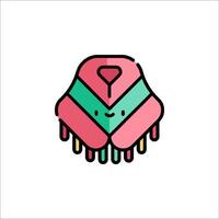 A pink and green heart with a heart on it vector