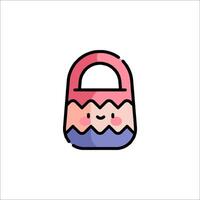 A cute little bag with a smiley face on it vector