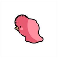 A pink bird with a big head and a pink tail vector
