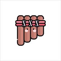 A cartoon sausage with a bandana on it vector