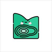 A green and pink square with a cute face vector