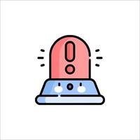 A red alarm light icon on a white background vector