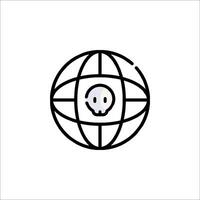 A globe with a skull inside it vector