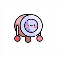A cute little robot with a smile on its face vector