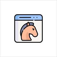 Horse icon in a browser window vector