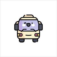 A cartoon bus with a smile on its face vector