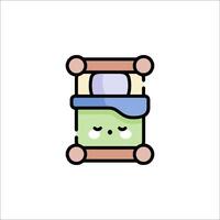 A cartoon bed with a pillow and a pillow vector