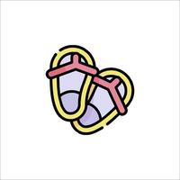 A pair of flip flops with a heart on them vector
