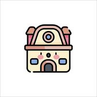 A cartoon house with a window and a door vector