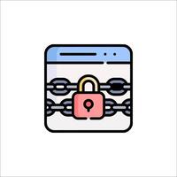 A lock and chain icon on a white background vector