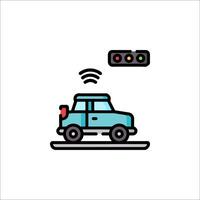 A car with a traffic light on it vector