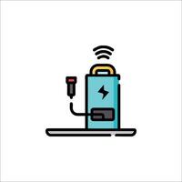 A wireless charger with a light on it vector