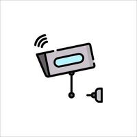 A security camera with a light on it vector