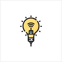 A light bulb with wifi symbol on it vector