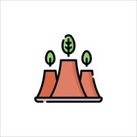 A cartoon mountain with trees on top vector