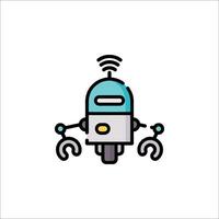 A robot with a wireless signal on it vector