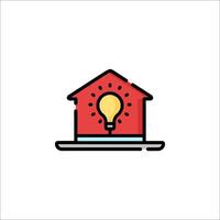 A house with a light bulb on top of it vector