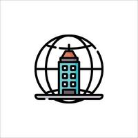 A building with a globe on top of it vector