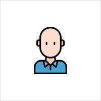 A bald man with a blue shirt on a white background vector