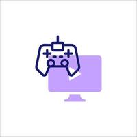 A game controller on a monitor vector