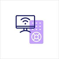 A computer and a remote control icon vector