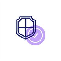 A shield with a check mark on it vector