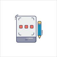 A tablet with a pencil and a square vector