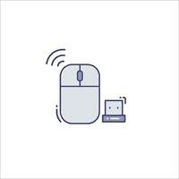 A computer mouse and a usb drive icon vector