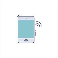 Smartphone icon with a wireless connection vector