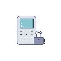 A phone with a padlock icon vector