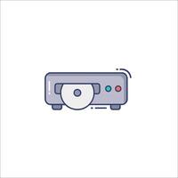 A computer with a disc icon vector