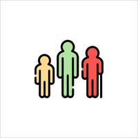 A group of people with different colors and shapes vector