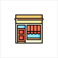 A store front icon with a window and a door vector