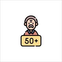 A man with a sign that says 50 vector