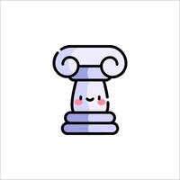 A cartoon statue with a smile on its face vector