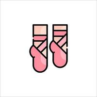 A pair of pink ballet shoes on a white background vector