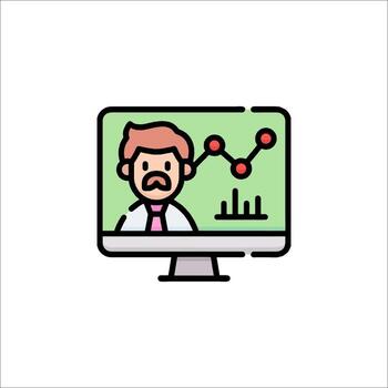 un hombre con un barba y un computadora pantalla vector