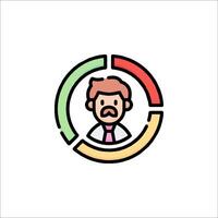 A man with a mustache and tie in a circle vector