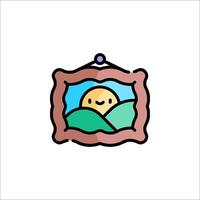 A picture frame with a smiley face on it vector