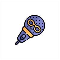 A microphone with a face on it vector