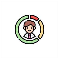A man in a circle with a line around him vector