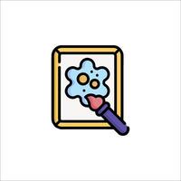 A drawing of a flower with a paintbrush vector