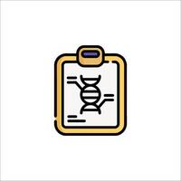 A clipboard with a dna molecule on it vector