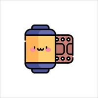 A cute little robot with a smile on its face vector