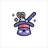 A cute little bunny hat with a wand and a star vector