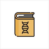 A book with a dna molecule on it vector