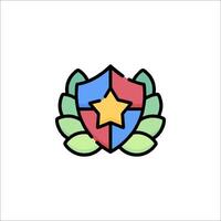 A shield with a star on it vector