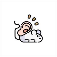 A mouse is sitting on a bed with a mouse in the ear vector